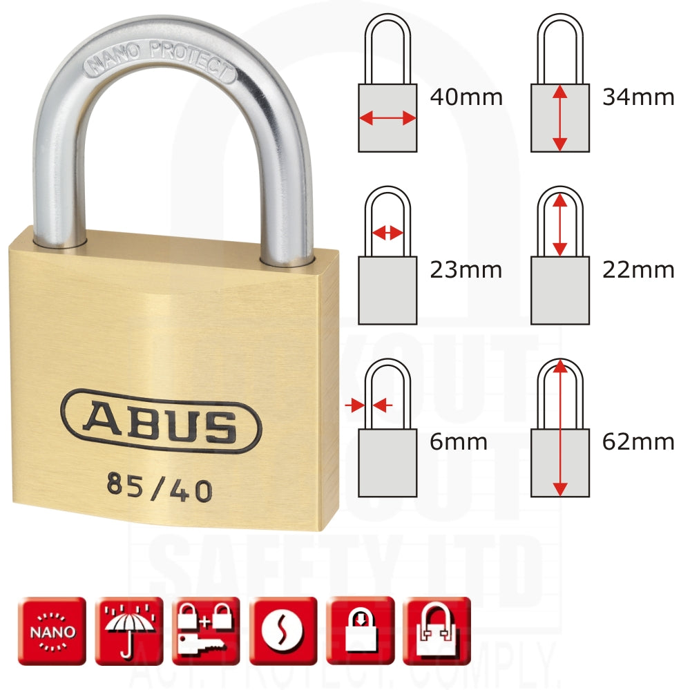 85/40 Series Abus Brass Padlock 85/40 Series Abus Brass Padlock
